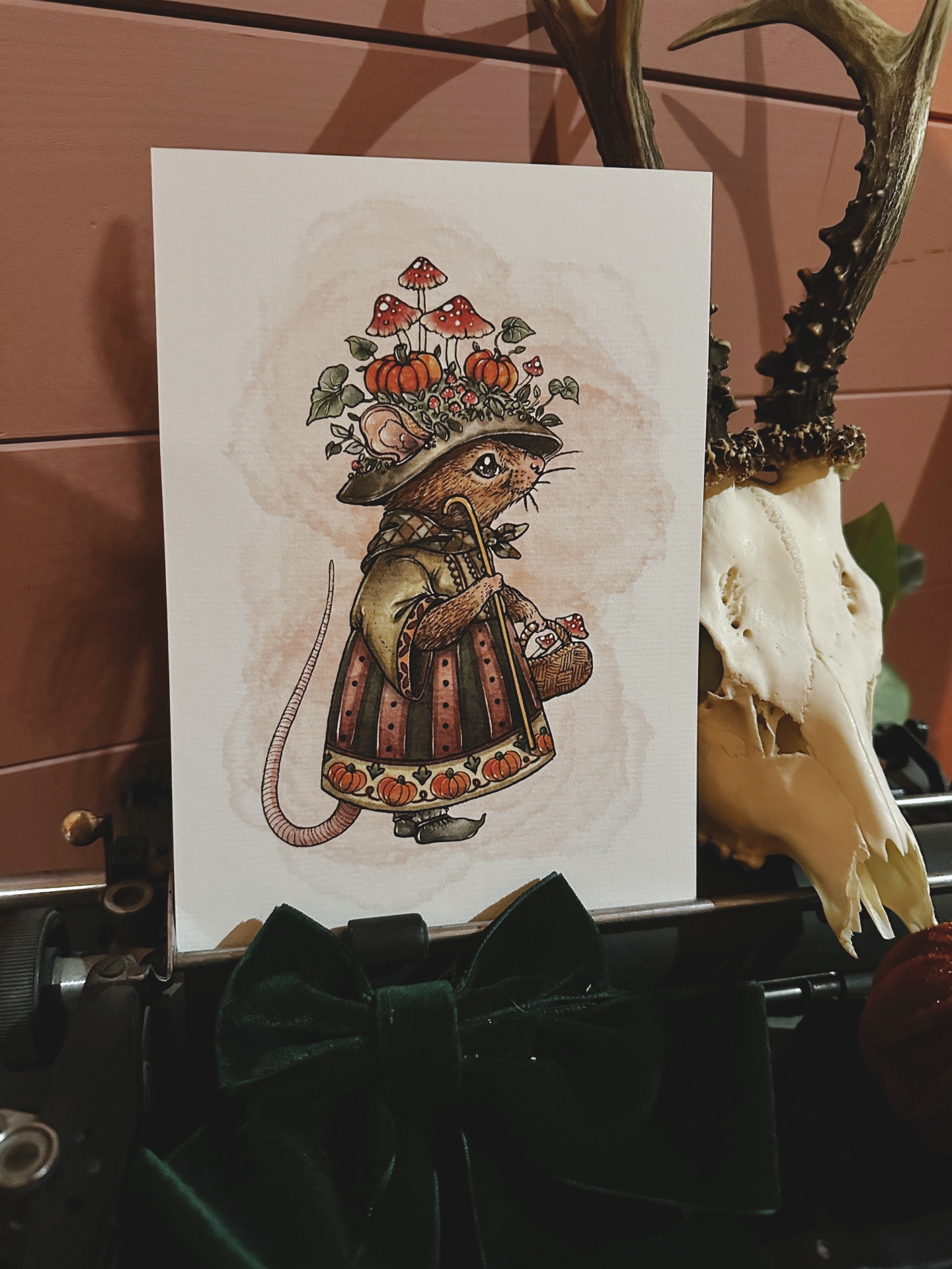 PRINT aquarelle souris bergère